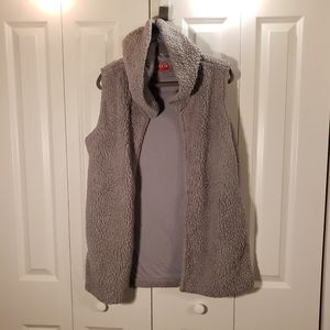 Wooly hooded vest